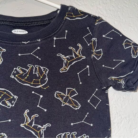 Kids Black Constellation Print Short Sleeve Graphic T-Shirt - Picture 3 of 6